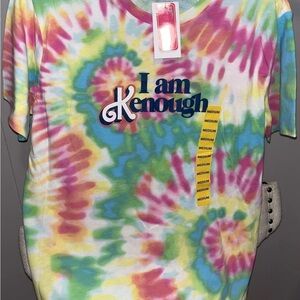 Barbie Kenough Women’s T-shirt Colorful Tie-Dye Shirt Size Medium New
